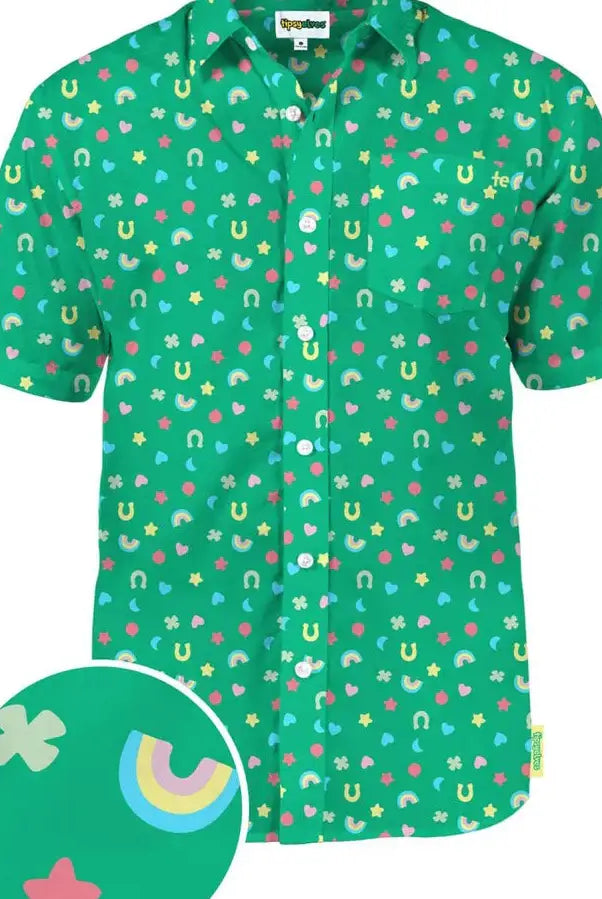 Lucky Charmer Men's Button Up Shirt-Men's Shirt-Deadwood South Boutique & Company LLC-Deadwood South Boutique, Women's Fashion Boutique in Henderson, TX