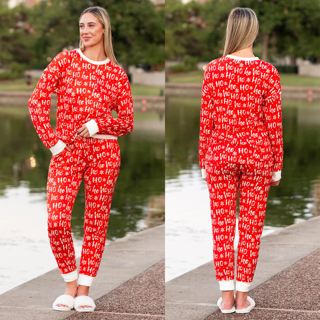 Ho Ho Pajama Set-Pajamas-Deadwood South Boutique & Company LLC-Deadwood South Boutique, Women's Fashion Boutique in Henderson, TX