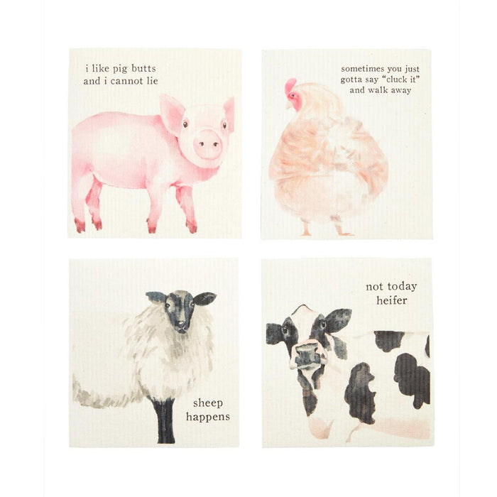 Mud Pie Farm Animal Dishcloths-Home Decor & Gifts-Deadwood South Boutique & Company-Deadwood South Boutique, Women's Fashion Boutique in Henderson, TX
