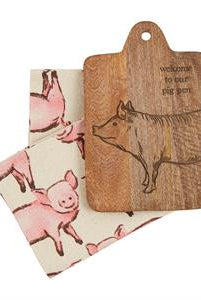 Mud Pie Farm Animal Cutting Board & Towel Set-Home Decor & Gifts-Deadwood South Boutique & Company-Deadwood South Boutique, Women's Fashion Boutique in Henderson, TX