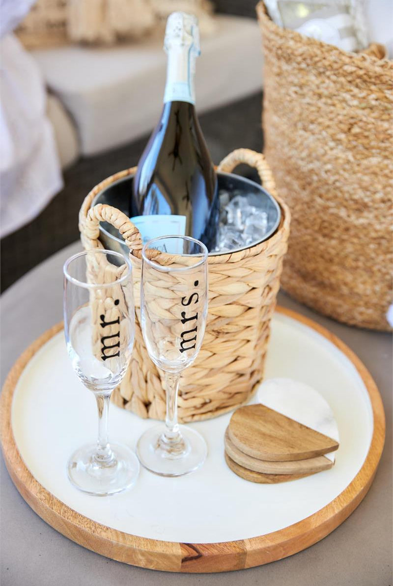 Mud Pie Mr. and Mrs. Champagne Flute Set-Home Decor & Gifts-Deadwood South Boutique & Company-Deadwood South Boutique, Women's Fashion Boutique in Henderson, TX