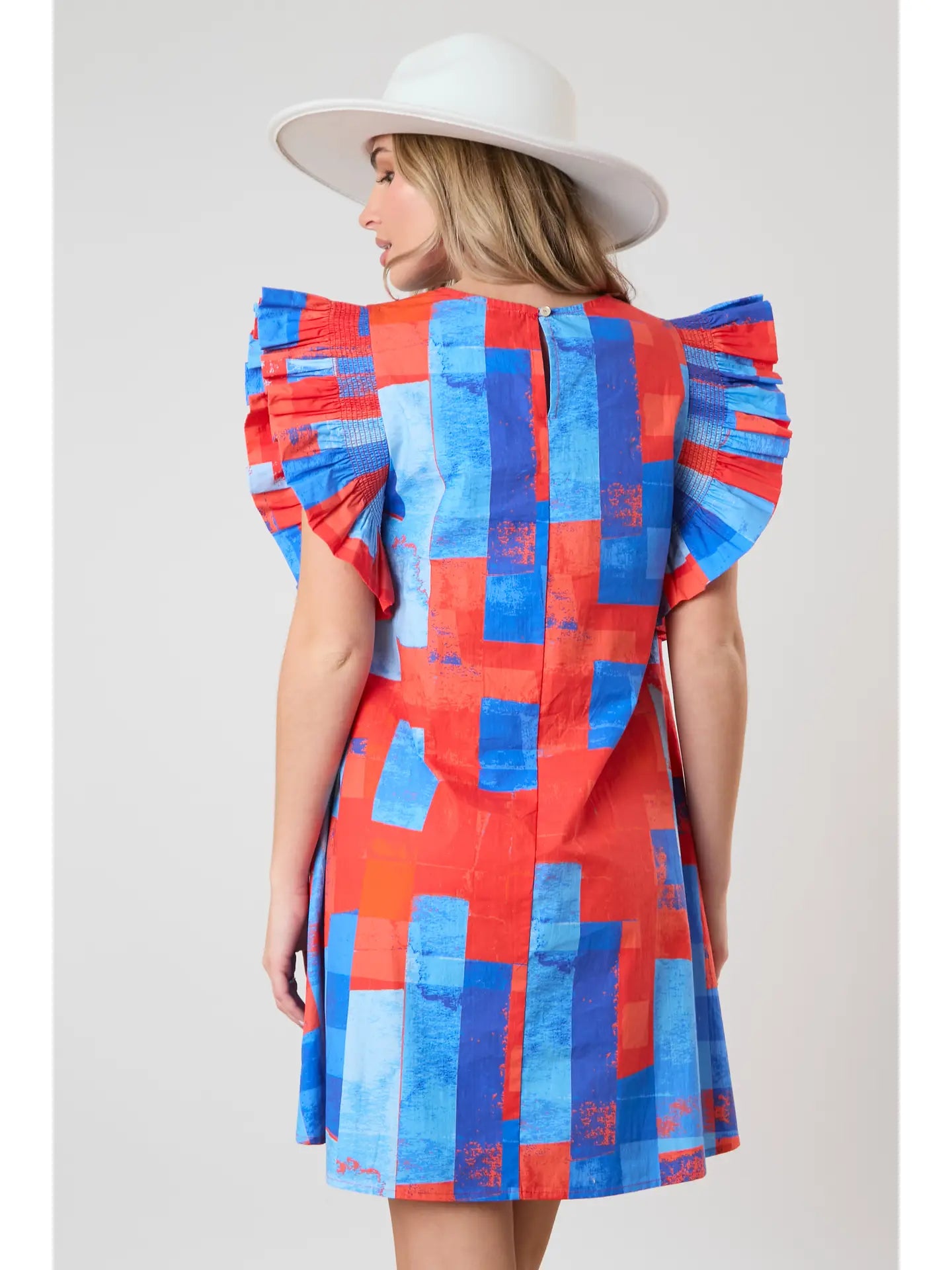 Peach Love Geometric Dress-Dresses-Deadwood South Boutique & Company LLC-Deadwood South Boutique, Women's Fashion Boutique in Henderson, TX