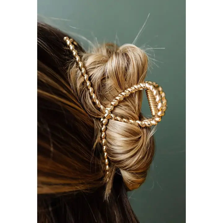 Gold Metal Hair Clip-Hair Claw Clips-Deadwood South Boutique & Company LLC-Deadwood South Boutique, Women's Fashion Boutique in Henderson, TX