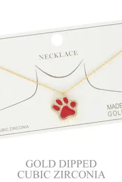 Game Day Gold Plated Paw Print Necklace-Jewelry-Deadwood South Boutique & Company LLC-Deadwood South Boutique, Women's Fashion Boutique in Henderson, TX