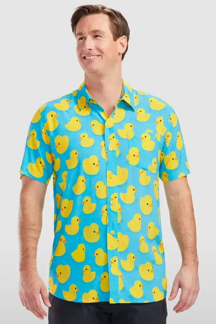 Rubber Ducky Men's Button Up Shirt-Men's Shirt-Deadwood South Boutique & Company LLC-Deadwood South Boutique, Women's Fashion Boutique in Henderson, TX