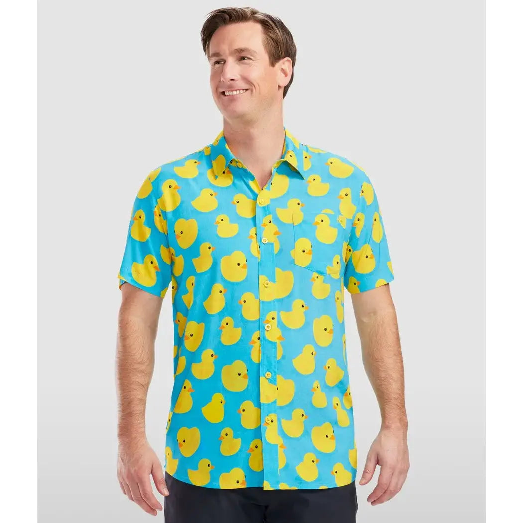 Rubber Ducky Men's Button Up Shirt-Men's Shirt-Deadwood South Boutique & Company LLC-Deadwood South Boutique, Women's Fashion Boutique in Henderson, TX