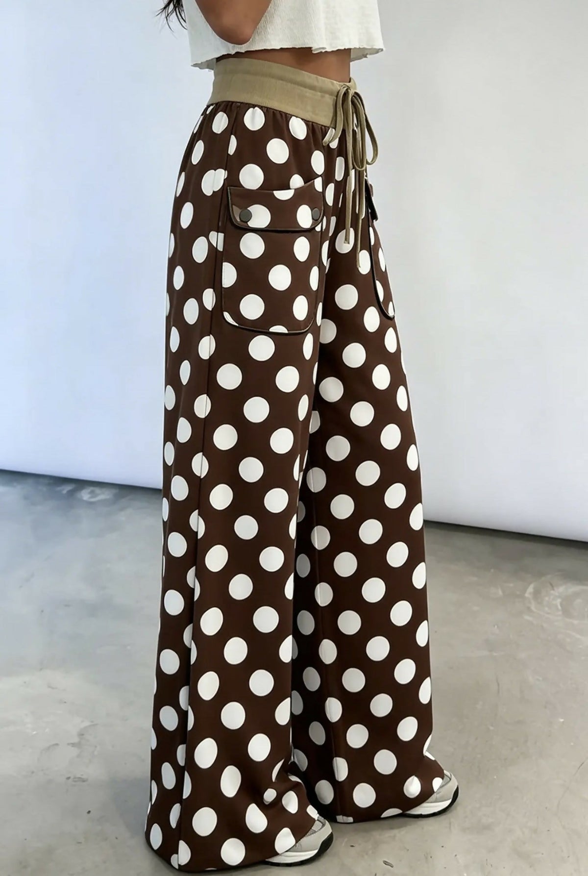 66 Polka Dot Drawstring WL Pants - Deadwood South Boutique & Company LLC