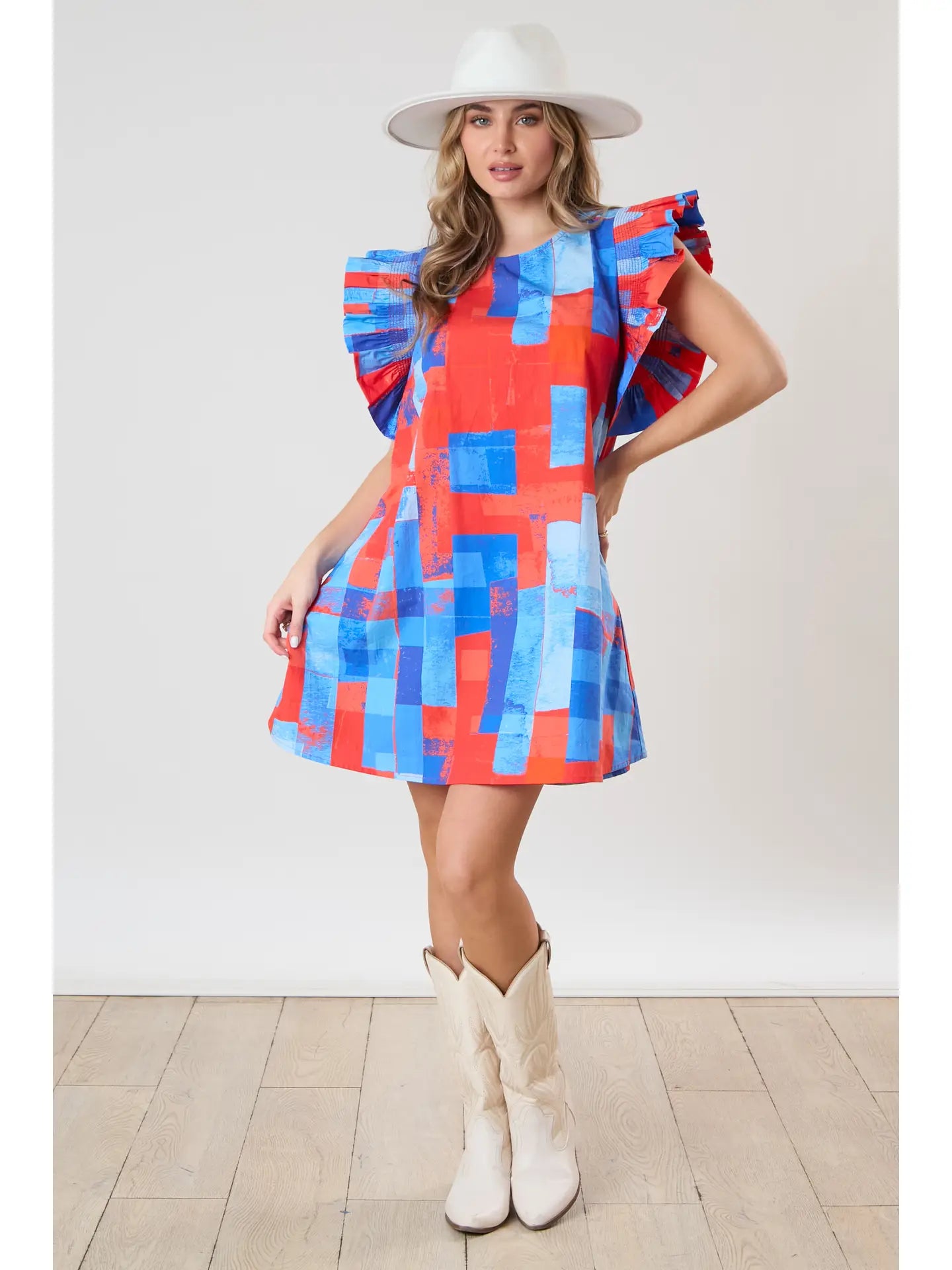 Peach Love Geometric Dress-Dresses-Deadwood South Boutique & Company LLC-Deadwood South Boutique, Women's Fashion Boutique in Henderson, TX