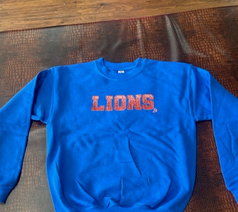 Lions Blue Sweatshirt-Graphic Sweaters-Deadwood South Boutique & Company-Deadwood South Boutique, Women's Fashion Boutique in Henderson, TX