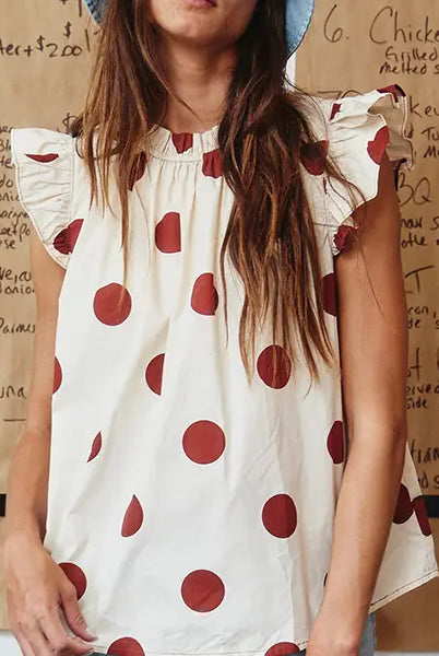 Markie Polka Dot Top-Tops & Tees-Deadwood South Boutique & Company LLC-Deadwood South Boutique, Women's Fashion Boutique in Henderson, TX
