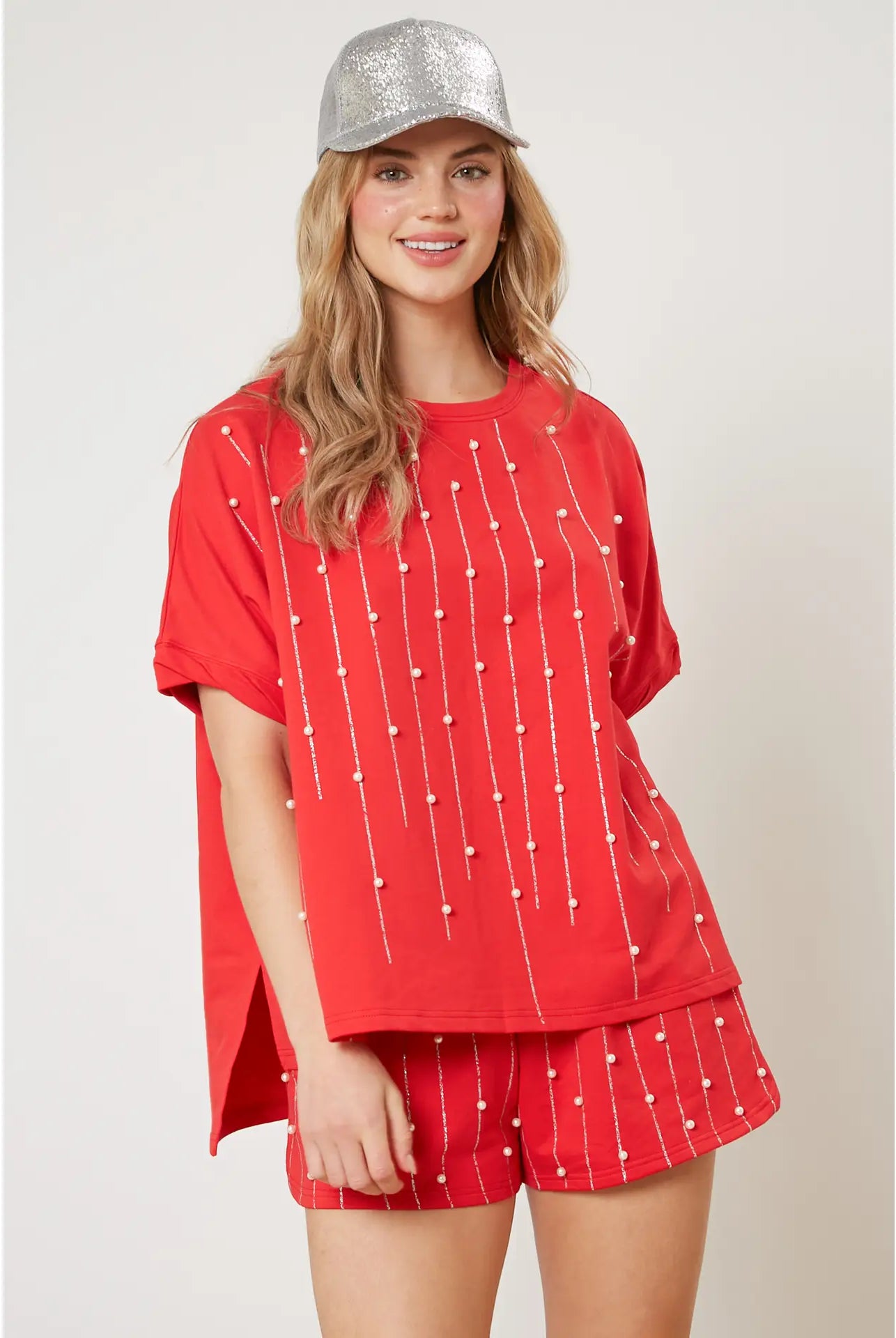 Glitter Pearl French Terry Top-tops & tees-Deadwood South Boutique & Company-Deadwood South Boutique, Women's Fashion Boutique in Henderson, TX