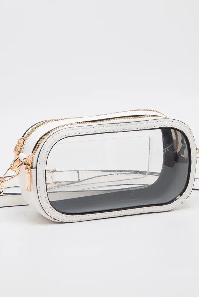 Game Day Clear Oval Crossbody Bags-Bags & Purses-Deadwood South Boutique & Company LLC-Deadwood South Boutique, Women's Fashion Boutique in Henderson, TX
