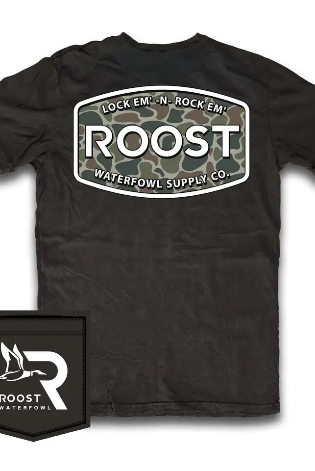Roost Camo Logo Graphic Tee-Men's-Deadwood South Boutique & Company LLC-Deadwood South Boutique, Women's Fashion Boutique in Henderson, TX