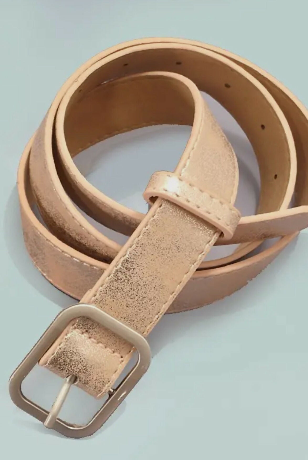 Metallic Square Buckle Belt-Accessories-Vintage Cowgirl-Deadwood South Boutique, Women's Fashion Boutique in Henderson, TX