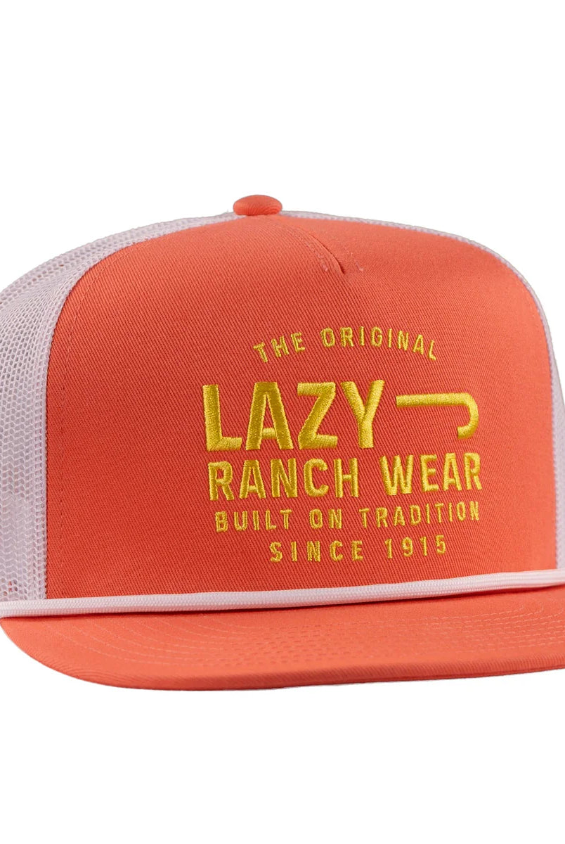 Lazy J Ranch Coral & White Untroubled Cap-mens cap-Deadwood South Boutique & Company LLC-Deadwood South Boutique, Women's Fashion Boutique in Henderson, TX