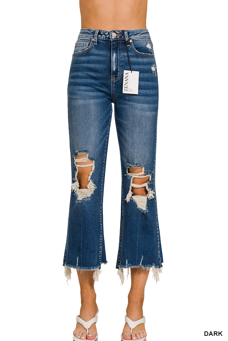 EZ Maxi Distressed Jean-Denim Pants-Deadwood South Boutique & Company LLC-Deadwood South Boutique, Women's Fashion Boutique in Henderson, TX
