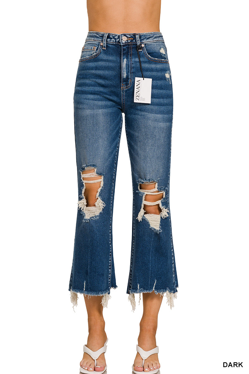 EZ Maxi Distressed Jean-Denim Pants-Deadwood South Boutique & Company LLC-Deadwood South Boutique, Women's Fashion Boutique in Henderson, TX