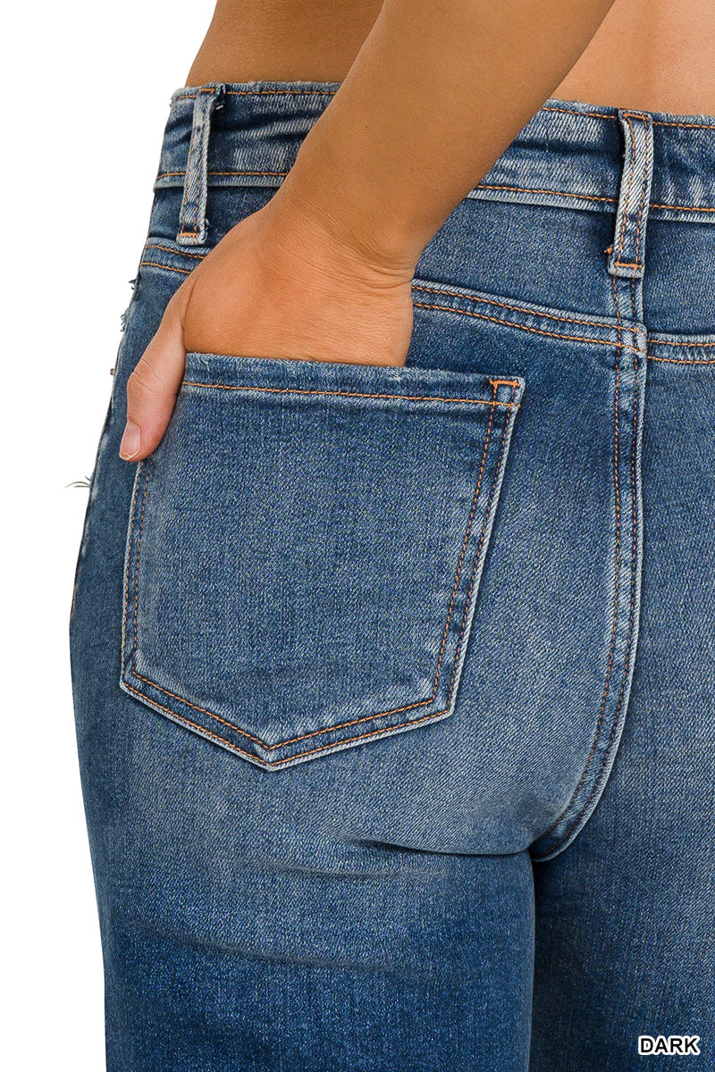 EZ Maxi Distressed Jean-Denim Pants-Deadwood South Boutique & Company LLC-Deadwood South Boutique, Women's Fashion Boutique in Henderson, TX