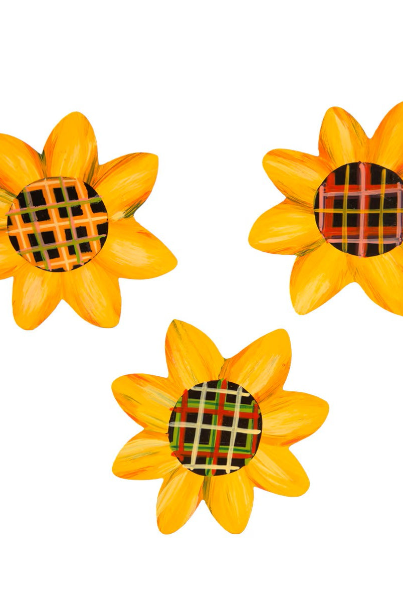 RTC Plaid Sunflower Magnets-Home Decor & Gifts-Deadwood South Boutique & Company LLC-Deadwood South Boutique, Women's Fashion Boutique in Henderson, TX