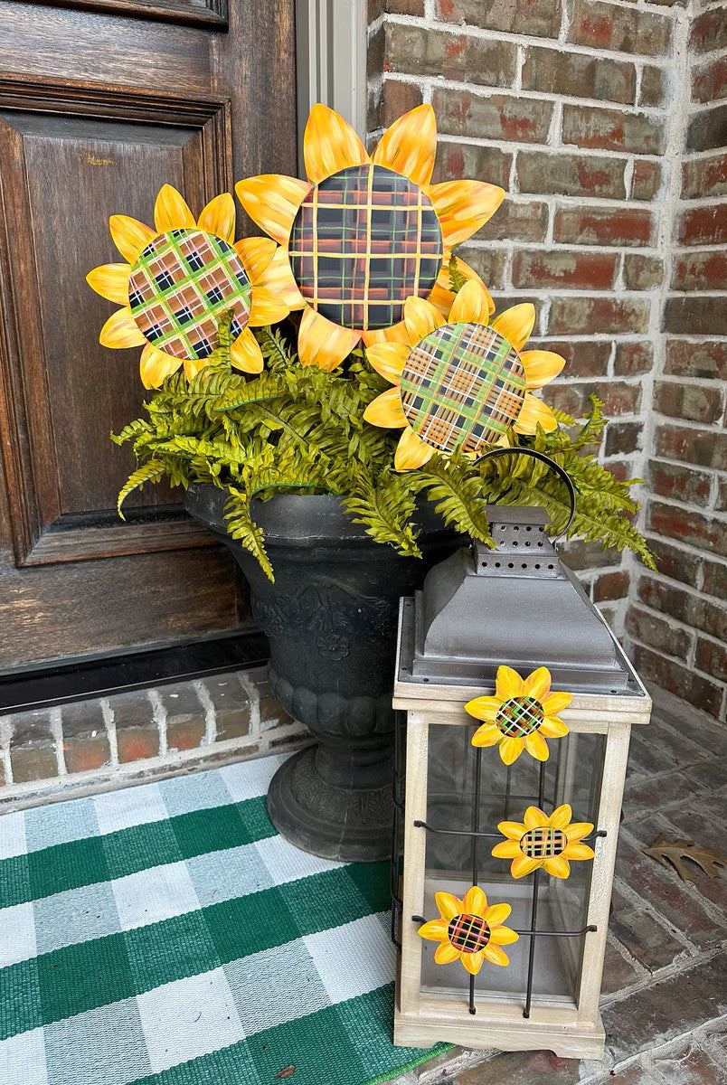 RTC Plaid Sunflower Magnets-Home Decor & Gifts-Deadwood South Boutique & Company LLC-Deadwood South Boutique, Women's Fashion Boutique in Henderson, TX
