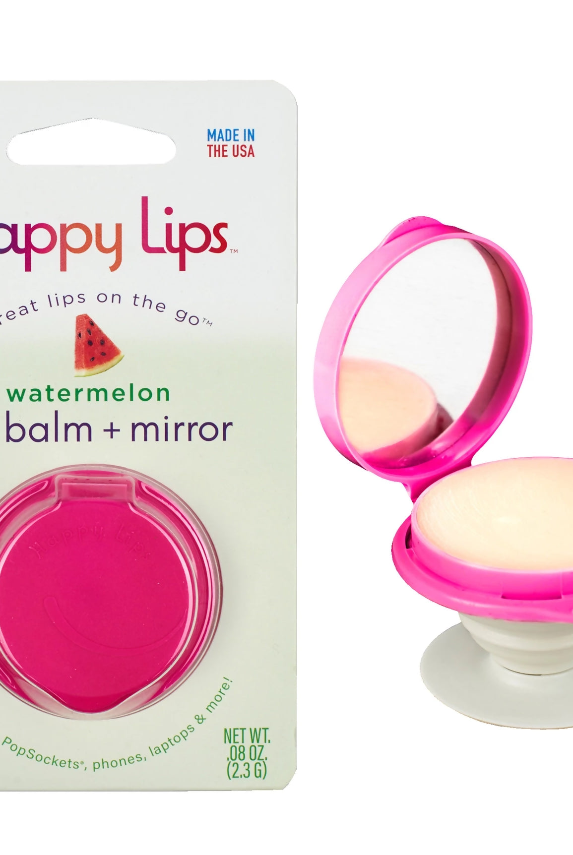 Happy Lips –Lip Balm W/Mirror Watermelon-Makeup-Faithful Glow-Deadwood South Boutique, Women's Fashion Boutique in Henderson, TX
