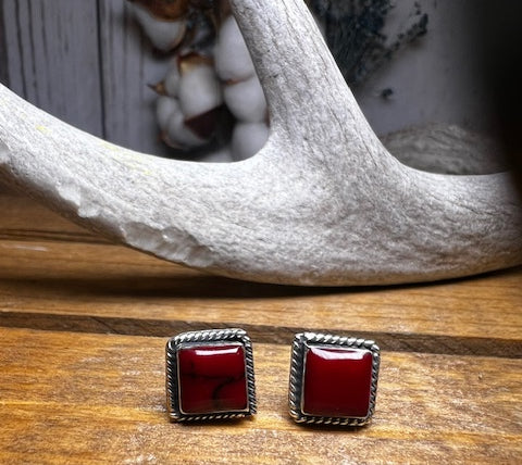 BoHo Sol Red Jasper Stud Earrings-Jewelry-Deadwood South Boutique & Company LLC-Deadwood South Boutique, Women's Fashion Boutique in Henderson, TX