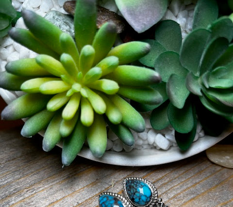Lilly Sterling Silver & Kingman Turquoise Teardrop Earrings-Sterling Silver & Turquoise Earrings-Deadwood South Boutique & Company LLC-Deadwood South Boutique, Women's Fashion Boutique in Henderson, TX