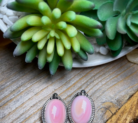 Markie Sterling Silver & Pink Conch Earrings-sterling silver & Pink Conch Earrings-Deadwood South Boutique & Company LLC-Deadwood South Boutique, Women's Fashion Boutique in Henderson, TX