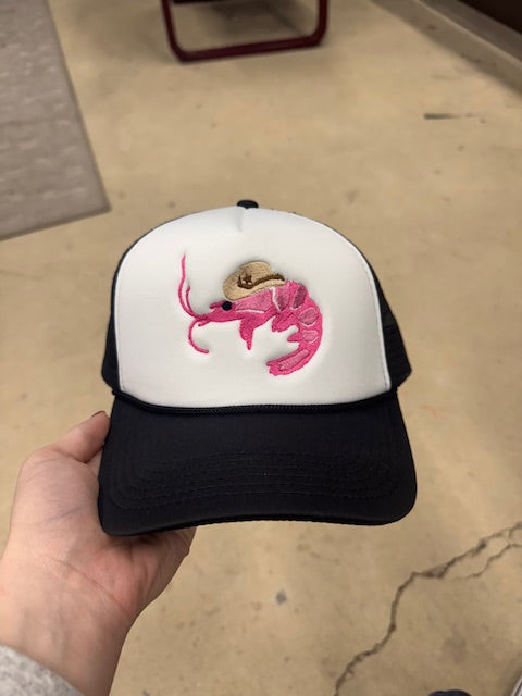 Cowboy Shrimp Trucker Cap-Trucker Cap-Deadwood South Boutique & Company LLC-Deadwood South Boutique, Women's Fashion Boutique in Henderson, TX