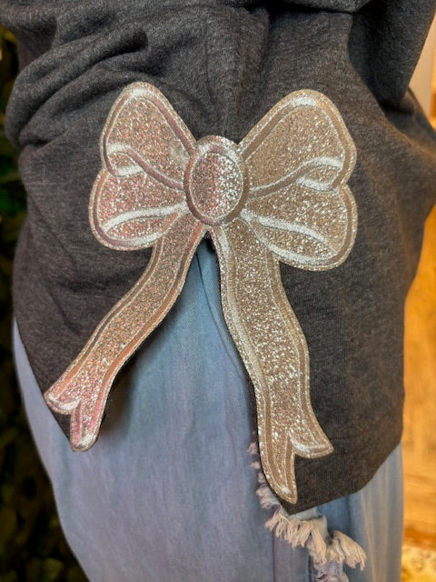 Howdy Bow Embroidered Tee-Graphic Tee-Deadwood South Boutique & Company LLC-Deadwood South Boutique, Women's Fashion Boutique in Henderson, TX