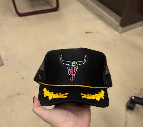 Neon Skull Trucker Caps-Trucker Cap-Deadwood South Boutique & Company LLC-Deadwood South Boutique, Women's Fashion Boutique in Henderson, TX