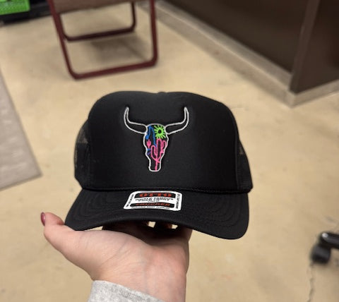 Neon Skull Trucker Caps-Trucker Cap-Deadwood South Boutique & Company LLC-Deadwood South Boutique, Women's Fashion Boutique in Henderson, TX