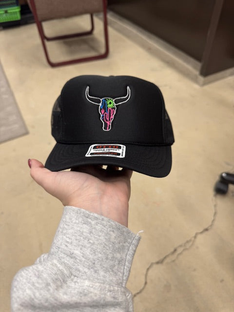 Neon Skull Trucker Caps-Trucker Cap-Deadwood South Boutique & Company LLC-Deadwood South Boutique, Women's Fashion Boutique in Henderson, TX