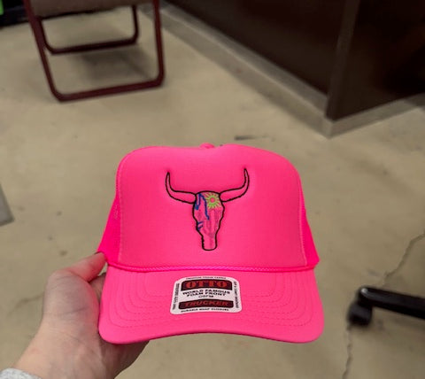 Neon Skull Trucker Caps-Trucker Cap-Deadwood South Boutique & Company LLC-Deadwood South Boutique, Women's Fashion Boutique in Henderson, TX