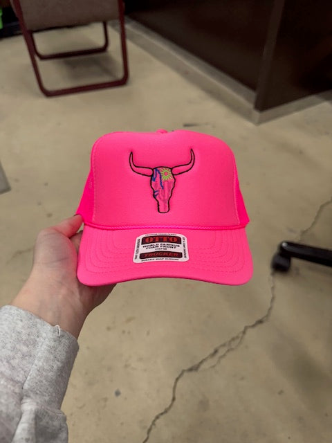 Neon Skull Trucker Caps-Trucker Cap-Deadwood South Boutique & Company LLC-Deadwood South Boutique, Women's Fashion Boutique in Henderson, TX
