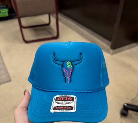Neon Skull Trucker Caps-Trucker Cap-Deadwood South Boutique & Company LLC-Deadwood South Boutique, Women's Fashion Boutique in Henderson, TX