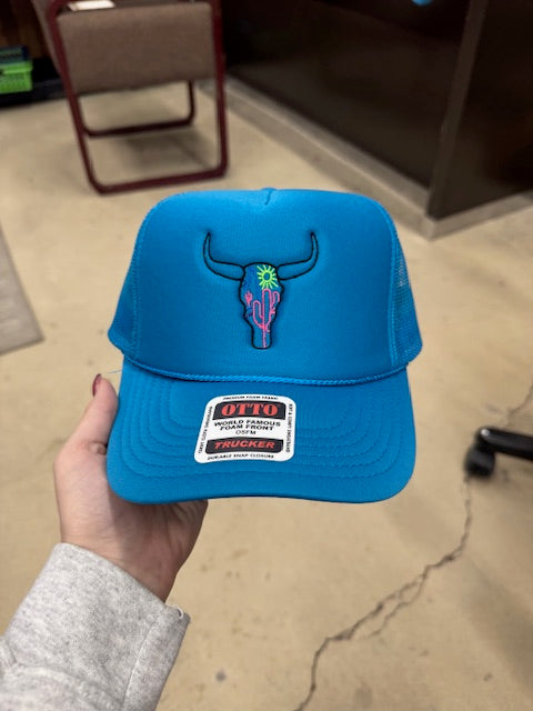 Neon Skull Trucker Caps-Trucker Cap-Deadwood South Boutique & Company LLC-Deadwood South Boutique, Women's Fashion Boutique in Henderson, TX