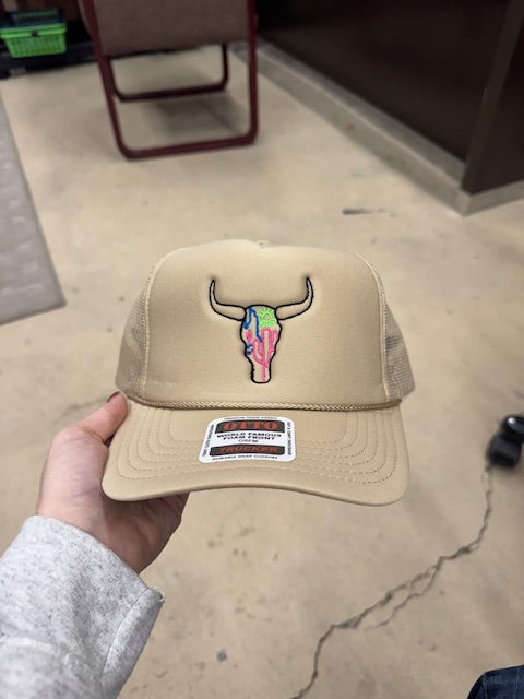 Neon Skull Trucker Caps-Trucker Cap-Deadwood South Boutique & Company LLC-Deadwood South Boutique, Women's Fashion Boutique in Henderson, TX