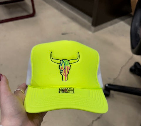 Neon Skull Trucker Caps-Trucker Cap-Deadwood South Boutique & Company LLC-Deadwood South Boutique, Women's Fashion Boutique in Henderson, TX