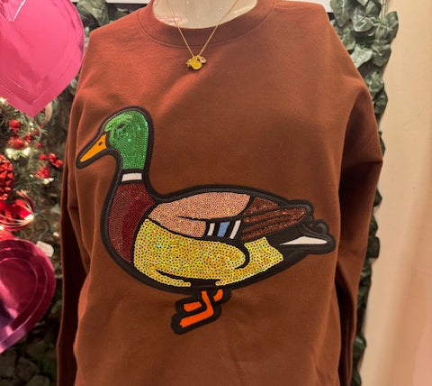 Ducks Alive Crewneck Sweatshirt-Graphic Sweatshirt-Deadwood South Boutique & Company LLC-Deadwood South Boutique, Women's Fashion Boutique in Henderson, TX