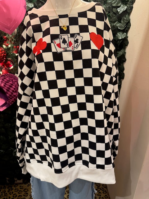 Checks & Balances Crewneck Sweatshirt-Graphic Sweatshirt-Deadwood South Boutique & Company LLC-Deadwood South Boutique, Women's Fashion Boutique in Henderson, TX