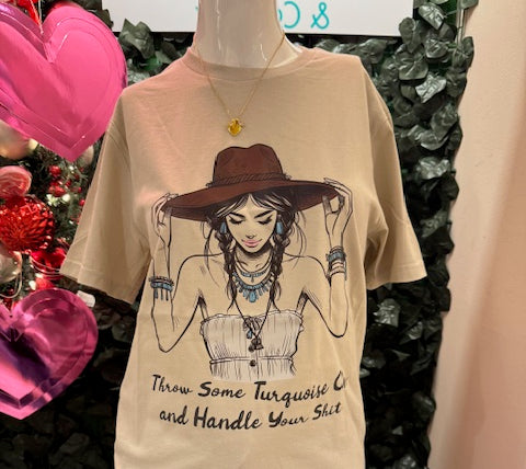 Throw On Some Turquoise Graphic Tee-Graphic Tee-Deadwood South Boutique & Company LLC-Deadwood South Boutique, Women's Fashion Boutique in Henderson, TX