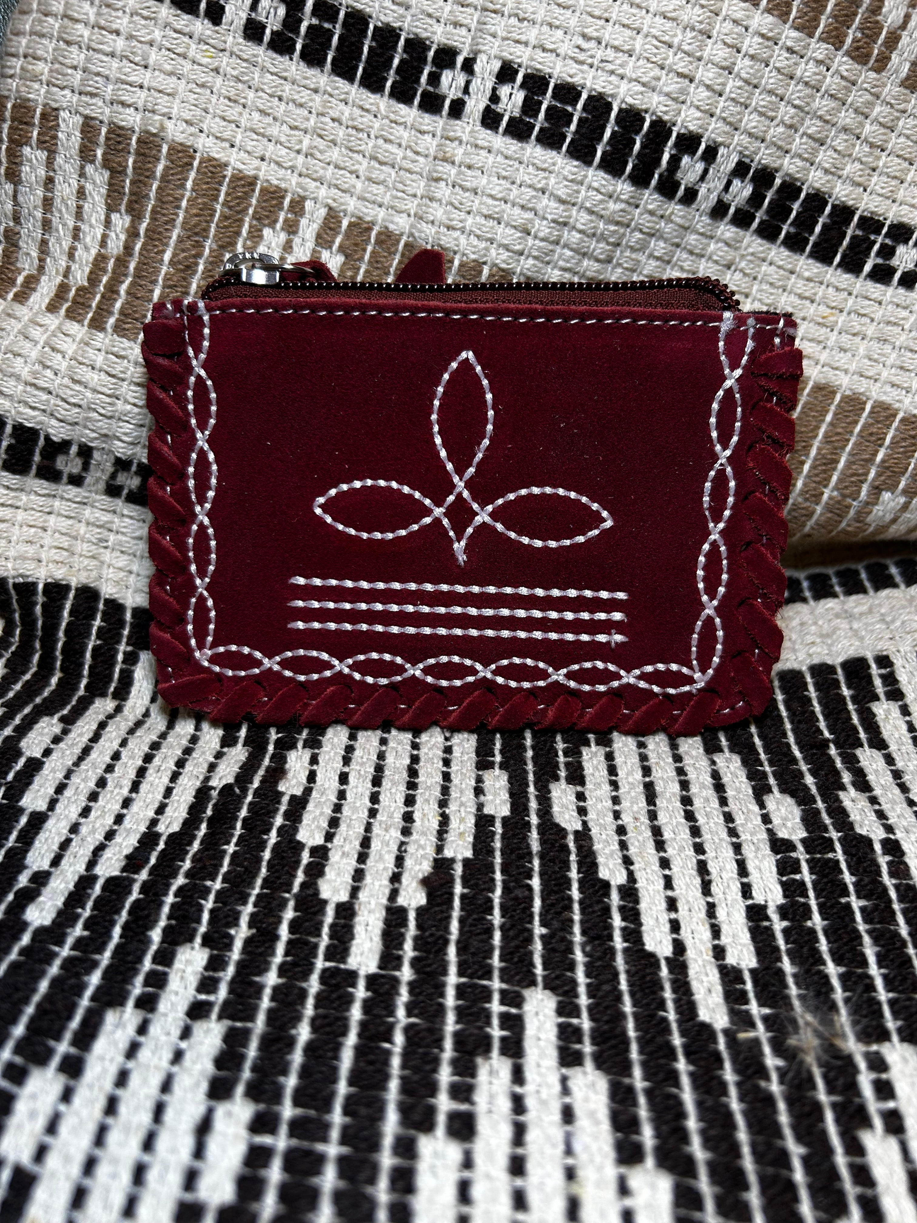 Arlington Suede Boot Stitch Coin Purse-Coin Purse-Deadwood South Boutique & Company LLC-Deadwood South Boutique, Women's Fashion Boutique in Henderson, TX