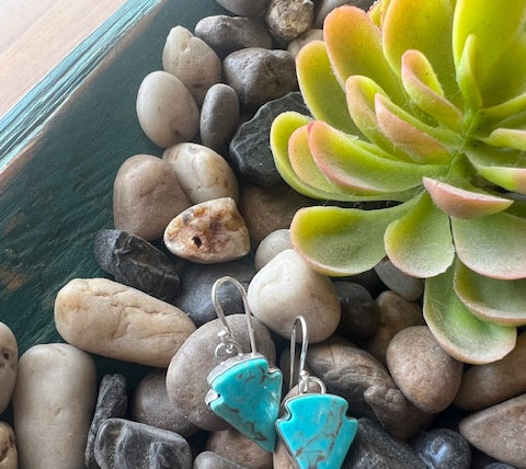 Southwest Turquoise Arrowhead Fish Hook Earrings-Earrings-Deadwood South Boutique & Company-Deadwood South Boutique, Women's Fashion Boutique in Henderson, TX