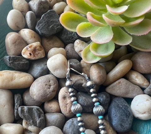 Mraz Varied Navajo Pearl Fish Hook Earrings with Turquoise-Earrings-Deadwood South Boutique & Company-Deadwood South Boutique, Women's Fashion Boutique in Henderson, TX