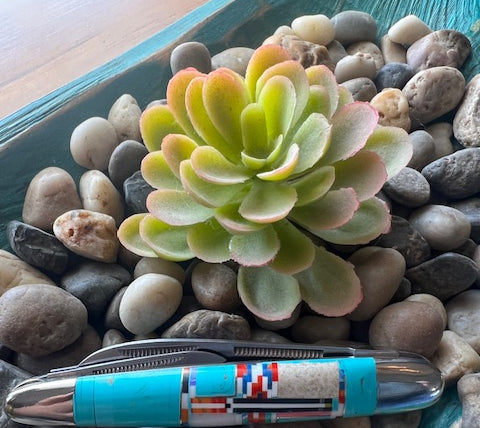 Ethan Turquoise Inlay Knife 2.5"-Knives-Deadwood South Boutique & Company-Deadwood South Boutique, Women's Fashion Boutique in Henderson, TX