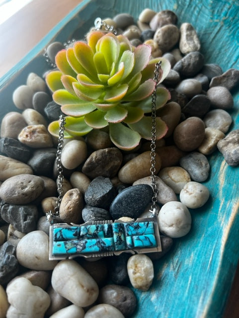 SF Rectangle Turquoise Bar-Necklaces-Deadwood South Boutique & Company-Deadwood South Boutique, Women's Fashion Boutique in Henderson, TX