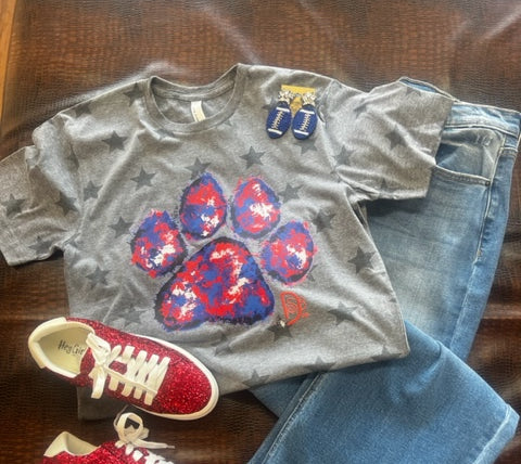 Lions Tie Dye Paw Star Graphic Tee-Graphic Tees-Deadwood South Boutique & Company-Deadwood South Boutique, Women's Fashion Boutique in Henderson, TX