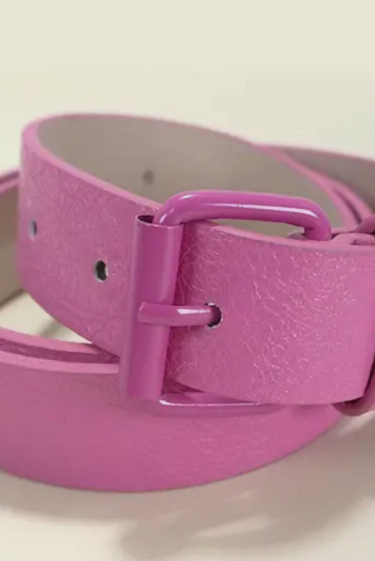 Pink Square Buckle Belt-Accessories-Vintage Cowgirl-Deadwood South Boutique, Women's Fashion Boutique in Henderson, TX