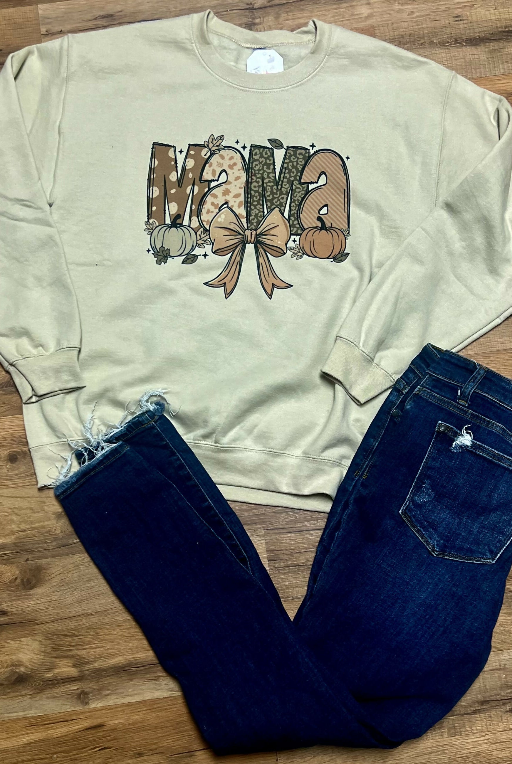 Fall Mama Bow Sweatshirt-Tops & Tees-Vintage Cowgirl-Deadwood South Boutique, Women's Fashion Boutique in Henderson, TX